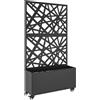 Outsunny Fioriera con Grigliato per Rampicanti a Rotelle Fori di Drenaggio, in Metallo, 90x30x160 cm, Nero | Aosom Italy