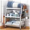 DLLDQBD Scolapiatti Compatto per Bancone della Cucina con Portaposate, Ripiani da Cucina Durevoli per Varie Stoviglie, Scolapiatti E Portautensili Semplice(Size:65x26x63cm,Color:Argento)