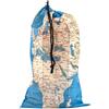 Kikkerland Borsa per bucato da viaggio, resistente, con motivo a mappa del mondo, in poliestere, con tasca integrata, anello interno e moschettone, multicolore, 41 cm x 56 cm.