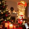 PATEMZON Catena di Luci a LED Babbo Natale, Luci Natalizie Babbo Natale, Paracadute Luminoso con Funzione Timer e Memoria, 8 Modalità, Funzionamento a Batteria, Decorazione per Interni Esterni