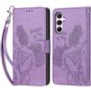 KENHONER Custodia per Samsung Galaxy A55 5G Cover, Viola | Portafoglio in Pelle PU Retro, Antiurto Flip, Slot per Schede, Funzione Stand, Chiusura Magnetica