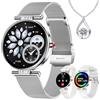 HXQHSTBG Smartwatch Donna 1.19'' AMOLDE IA Orologio Intelligente Donna con Chiamate Bluetooth/Notifiche WhatsApp/Sonno SpO2 Frequenza Cardiaca, 120+ Modalità Sportive Contapassi Smartwatch, Argento/3 Cinturino