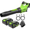 Greenworks 48V(24V x 2）Soffiatore Assiale, Ioni di Litio Velocità d'Aria 217 Km/h, 16.4m³/min Potente Tubo Soffiatore Assiale Controllo di Velocità Elettronico Con Batteria e Caricatore BL48L420-01
