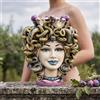 Sofia Ceramiche Comp Testa Medusa h 25 cm - con Perline Glicine | Ceramica Siciliana - 25 cm / Linea Medusa / Donna