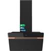 Cecotec Cappa Aspirante Decorativa 60 cm Bolero Flux DT 607500 Matt Black A+++. Portata 717,2 m³/h, Funzione Booster, Vetro Opaco/Lucido, Dettagli Rame, Filtri Alluminio, Classe A+++