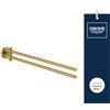 GROHE Start Portasciugamani con Braccio Doppio Girevole (Metallo, 2 Bracci Orientabili, Fissaggio Nascosto, Viti e Tasselli Inclusi, Facile da Installare), Dimensione 439 mm, Oro Spazzolato, 41183GN0