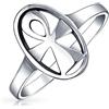 Bling Jewelry Anello con Sigillo Ovale Religioso Chiave Eterna della Vita Ankh Egiziano per Donne e Uomini in Argento Sterling .925