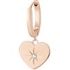 Brosway Orecchino Singolo Donna, Orecchino a Cerchio in Acciaio e Cristalli con Simbolo Cuore | Collezione CHAKRA - BHKE015