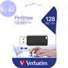 VERBATIM PEN DRIVE 128GB VERBATIM USB 2.0 PinStripe Nera 10R\4W - 49071