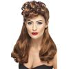 SMIFFYS Parrucca vintage anni '40, rossiccia, Lunga, con ricci Halloween