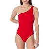 Amazon Essentials Costume da Bagno Intero Monospalla Donna, Rosso Papavero Brillante, 50