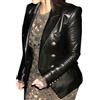 Fatto a mano Blazer nero elegante in vera pelle di agnello formale da donna motociclista