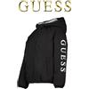 GUESS - GIACCA RAGAZZO - CON CAPPUCCIO E ZIP - 100% POLIESTERE - NERO CON LOGO