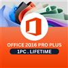 Microsoft Office 2016 Professional Plus | Associata all'account Microsoft | 1 PC | A vita