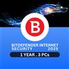 Bitdefender Internet Security 2025 | 3 PC | 1 Anno