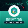 Kaspersky Total Security 2025 | 5 Dispositivi | 1 Anno