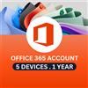 Microsoft Account Office 365 | 5 dispositivi | 1 anno