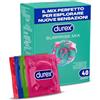 Durex Surprise Mix, Preservativi Assortiti, Profilattici Sottili e con Rilievi e Nervature, 40 Profilattici, Solo Online