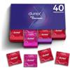 Durex Fun Explosion Mix di Preservativi Sottili, Con Rilievi e Nervature e Aromatizzati alla Fragola, 40 Profilattici, Esclusiva Online