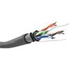 Goobay 95708 Cavo di rete CAT 5e, SF/UTP, grigio, 305 m - miscela di rame CCA per applicazioni SOHO, AWG 24/1 (solido), PVC