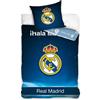 HOME-TEX Real Madrid Copripiumino Blu - 140 x 200 cm - Federa 63 x 63 cm - Cotone - Piumino Singolo