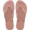 Havaianas - Slim Brasil Logo, Infradito Comode, Resistenti e Leggere, Omaggio al Brasile, Bandiera su Cinghie e Suola, Donna
