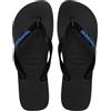Havaianas Logo Filete Uomo FlipFlop Black/Black/Blue 39 EU