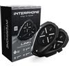 INTERPHONE LINK HD- Doppio - Interfono Casco Moto Auricolari Stereo Alta Fedeltà 40mm, Uso Pilota - Pilota, Distanza 300Mt, Autonomia 20 Ore, GPS, TFT, Impermeabile IPX67