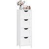 VASAGLE Mobile da Bagno, Cassettiera, Armadio Autoportante, con 4 Cassetti, 30 x 30 x 82 cm, per Bagno, Soggiorno, Sala da Pranzo, Cucina, Stile Moderno, Bianco LHC40W