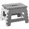 Baroni Home Sgabello Pieghevole Ultra-Resistente, Portata 130 kg, Salvaspazio per Cucina, Bagno, Giardino, Bambini e Adulti, 29x22x22 cm, M Grigio Chiaro