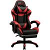 RMF PRO RMF Sedia Gaming Professionale Ergonomica Reclinabile, Poltrona Gaming Seduta Comoda e Rilassante con Poggiapiedi - Sedia per Gamer con Ruote Girevoli, Altezza Regolabile Rosso/Nero