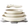 Redchef Set di Padelle con Manico Rimovibile, Padella in Ceramica con Antiaderente in Granito, Adatto All'Induzione, Padella 20, 24, 28 cm, Salvaspazio, Senza Ptfe & Pfoa & Pfas, Beige