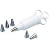 KitchenCraft Sweetly Does It Set Siringa da Decorazione in Plastica per Zucchero con 6 Beccucci in Acciaio Inox, Colore Bianco