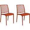 HOUSE COLLECTION, SEDIA NINFA SENZA BRACCIOLI, POLIPROPILENE, ROSSO MATTONE (BCA182X2)