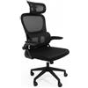 Baroni Home Sedia da Ufficio Ergonomica con Schienale Alto, Braccioli e Altezza Regolabile, Poggiatesta, Poltrona da Scrivania Girevole 360°, Seduta per Studio e Ufficio