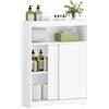 Relaxdays Mobile per nicchia, 4 scomparti, portarotolo, bianco
