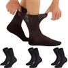 CALZITALY, PACK 3/6 PAIA Calze Senza Bordo Elastico, Calze Sanitarie Unisex, Calzini per Diabetici in Cotone | Nero, Bianco, Naturale | Made in Italy (3 Paia - Nero, 39-42)