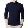 OWEIEYEU Maglione da uomo in cashmere con collo a lupetto, a maniche lunghe, pullover in maglia aderente, maglione caldo, Marina Militare, 4XL