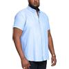 D555 James Basic Oxford - Camicia a maniche corte da uomo, taglie forti, 5 colori, da 2XL a 6XL, blu cielo, 4XL