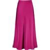 Outoshe - Maxi gonna da donna in raso a vita alta, con elastico nascosto in vita, svasata, Rosso rosato, L