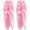 SATINIOR 2 Pezzi Sciarpa Testa in Seta Grande Fazzoletto da Testa Quadrato (Rosa)