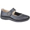 Boulevard Eleanor Mary Jane - Scarpe da donna in pelle, vestibilità larga, colore: Nero, Nero , 40 EU