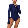 Vhersily Surf Abbigliamento Donna Costume Bagno Intero Sportivo Rash Guard Maniche Lunghe Addome Controllato Bikini Protezione Solare Muta Zipper