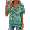 Rapbin Camicia da Donna con Scollo a V, Top Estivi Eleganti in Cotone, T-Shirt Casual con Bottoni, Tunika da S a XXL, M