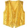 Vhersily Gilet con paillettes da donna danza metallizzata glitter top donna ballare party camicetta donna elegante slim fit discoteca paillettes giacca donna vintag