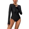 Vhersily Surf Abbigliamento Donna Costume Bagno Intero Sportivo Rash Guard Maniche Lunghe Addome Controllato Bikini Protezione Solare Muta Zipper