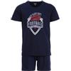 Henry Terre Pigiama da uomo Shorty Paul Football Set M-5XL Cotone Pantaloncini & Manica Corta Design Sportivo Tuta Estiva, blu navy, 5XL