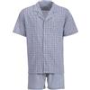 Henry Terre Pigiama da uomo Shorty Karl con motivo a quadri, set M-5XL in cotone abbottonato, pantaloncini e maglietta a maniche corte, design elegante, grigio chiaro, 4XL