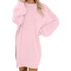 Vhersily Capodanno 2025 Abito da Donna Lungo al Ginocchio, Elegante, Girocollo, a Maniche Lunghe Tinta Unita Tunica Calda Vestito Corto Maglina Comodo Abiti Autunno Inverno Vestitino da Cocktail