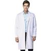 Vhersily Camice Bianco da Laboratorio Antiacido con Bottoni a Clip ed Elastico ai Polsi + Occhiale Protettivo Trasparente/Unisex/Perfetto per i Corsi - Scuola - Studenti